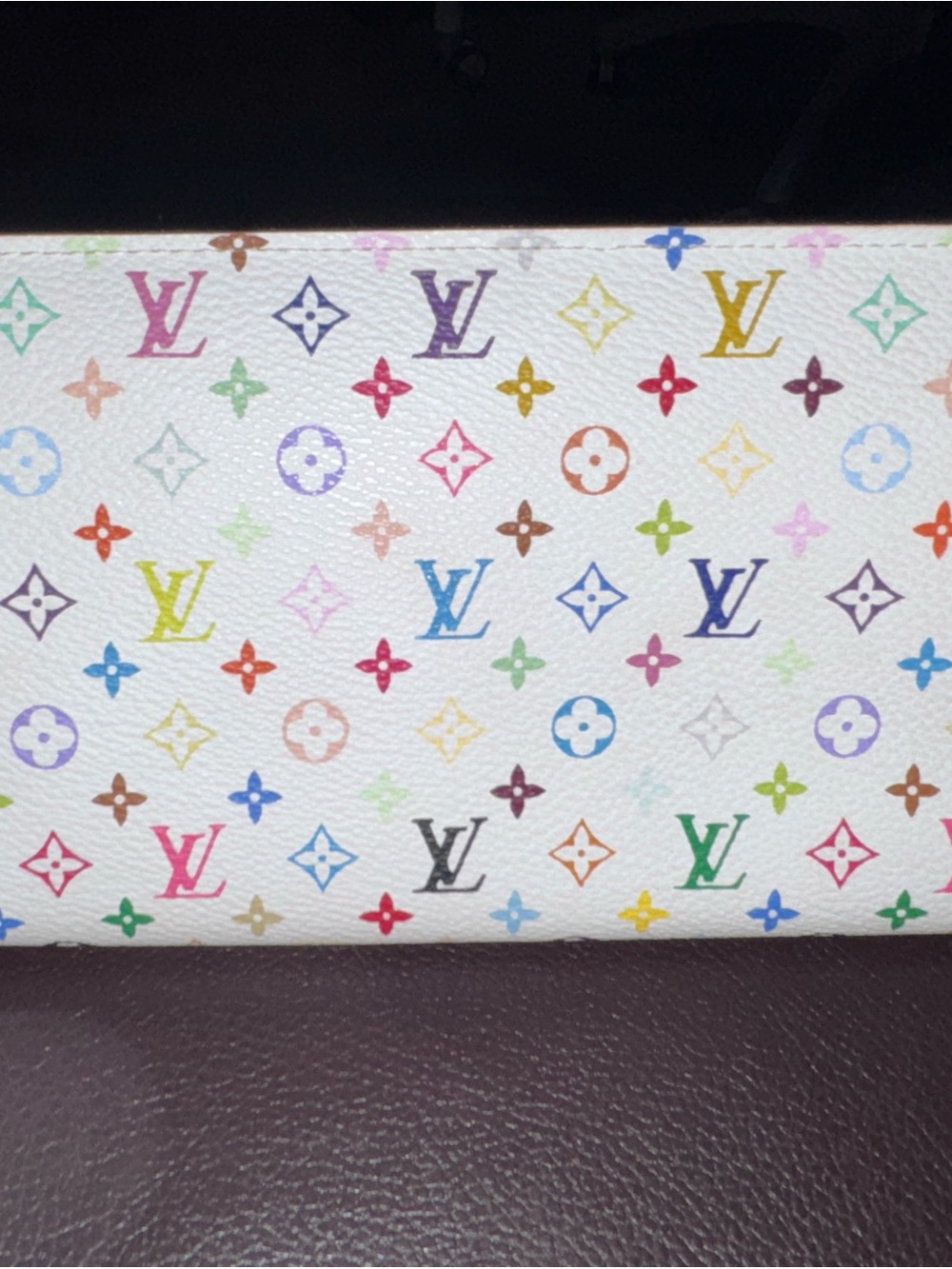 Louis Vuitton White Multicolor Monogram Canvas Wallet (Read Description)
